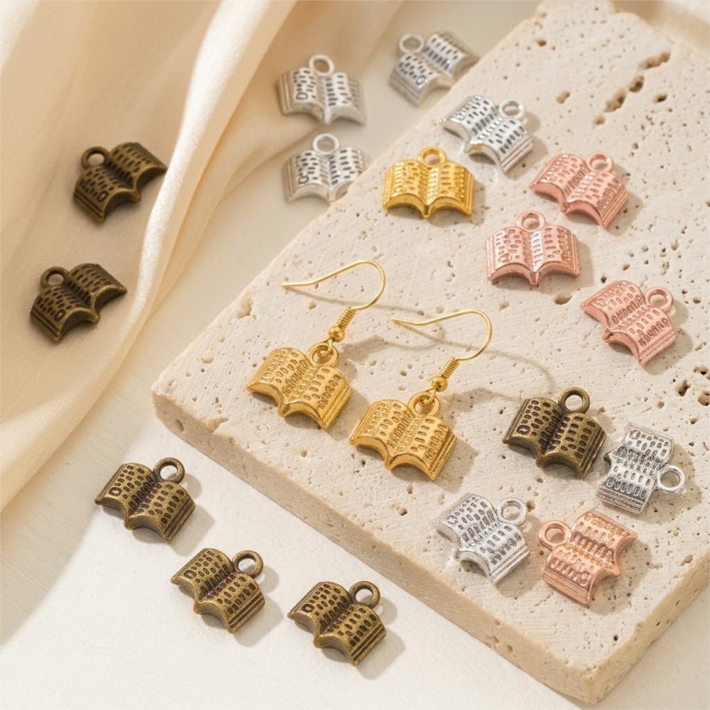 10/20/100pcs Charms Open Book  - đánh giá và giá Jewelry Making Guide Book