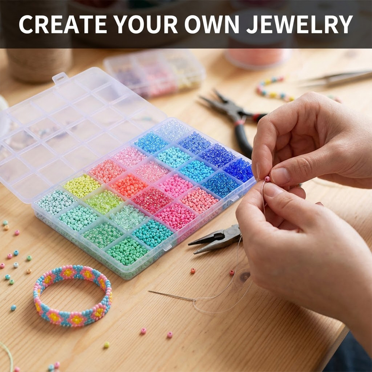 5200pcs 3mm Glass Seed Beads K - đánh giá và giá Jewelry Making Tutorials