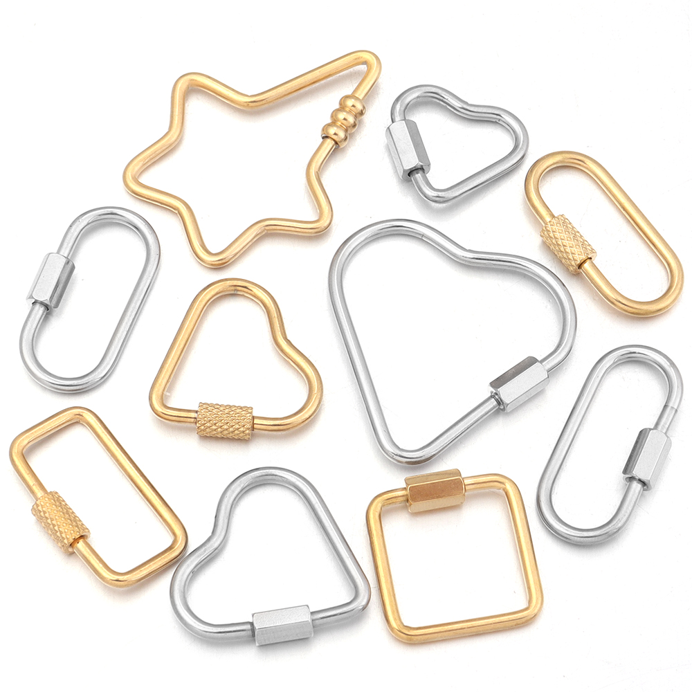 2pcs Gold Stainless Steel Hear - đánh giá và giá Jewelry Making Articles