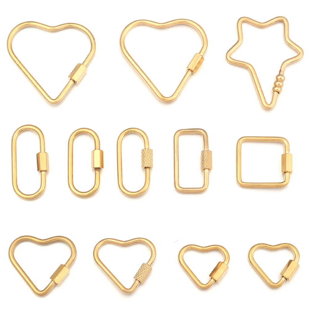 2pcs Gold Stainless Steel Hear - đánh giá và giá Jewelry Making Articles
