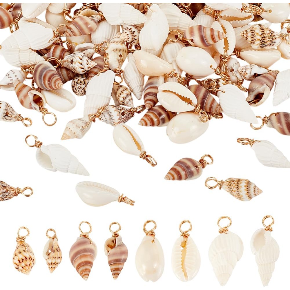 100pcs 4 Styles Natural Shell  - đánh giá và giá Jewelry Making Tutorials
