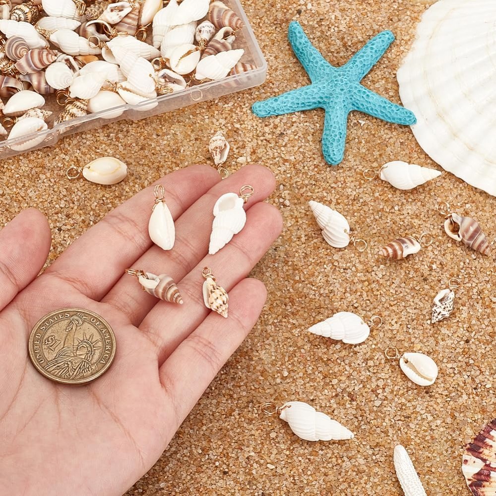 100pcs 4 Styles Natural Shell  - đánh giá và giá Jewelry Making Tutorials