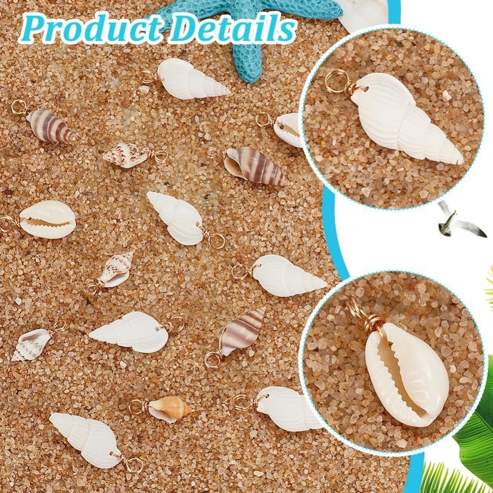 100pcs 4 Styles Natural Shell  - đánh giá và giá Jewelry Making Tutorials